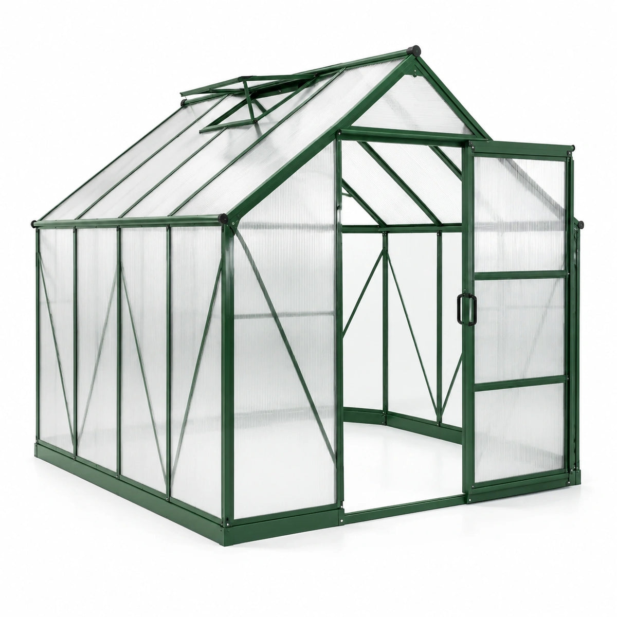 Invernadero de Aluminio y Policarbonato 250x190x195 cm Verde