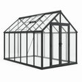 Invernadero de Aluminio y Vidrio Templado Transparente Negro 250x190x195 cm