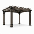 Pérgola de madera marrón 300x300 cm