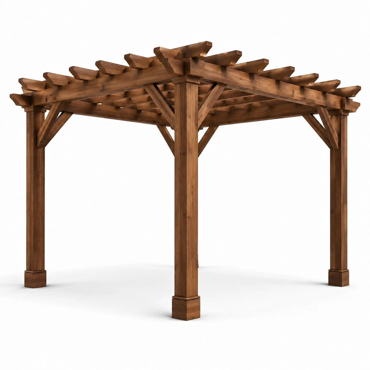 Pérgola de Madera de Pino Marrón para Exteriores 300x300x250 cm