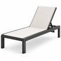 Tumbona de aluminio negra con tejido beige ajustable
