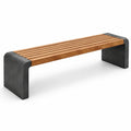 Banco de madera y hormigón de acacia para exterior 180 cm natural y gris