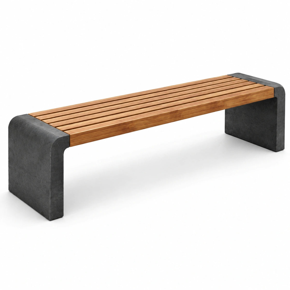 Banco de madera y hormigón de acacia para exterior 180 cm natural y gris
