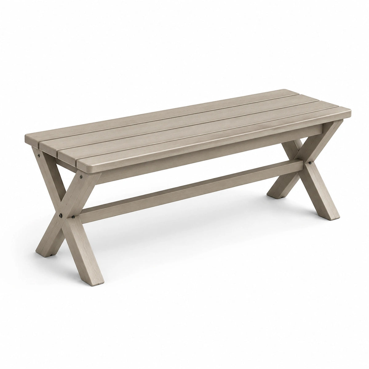 Banco de madera de acacia 120x35x45 cm color gris