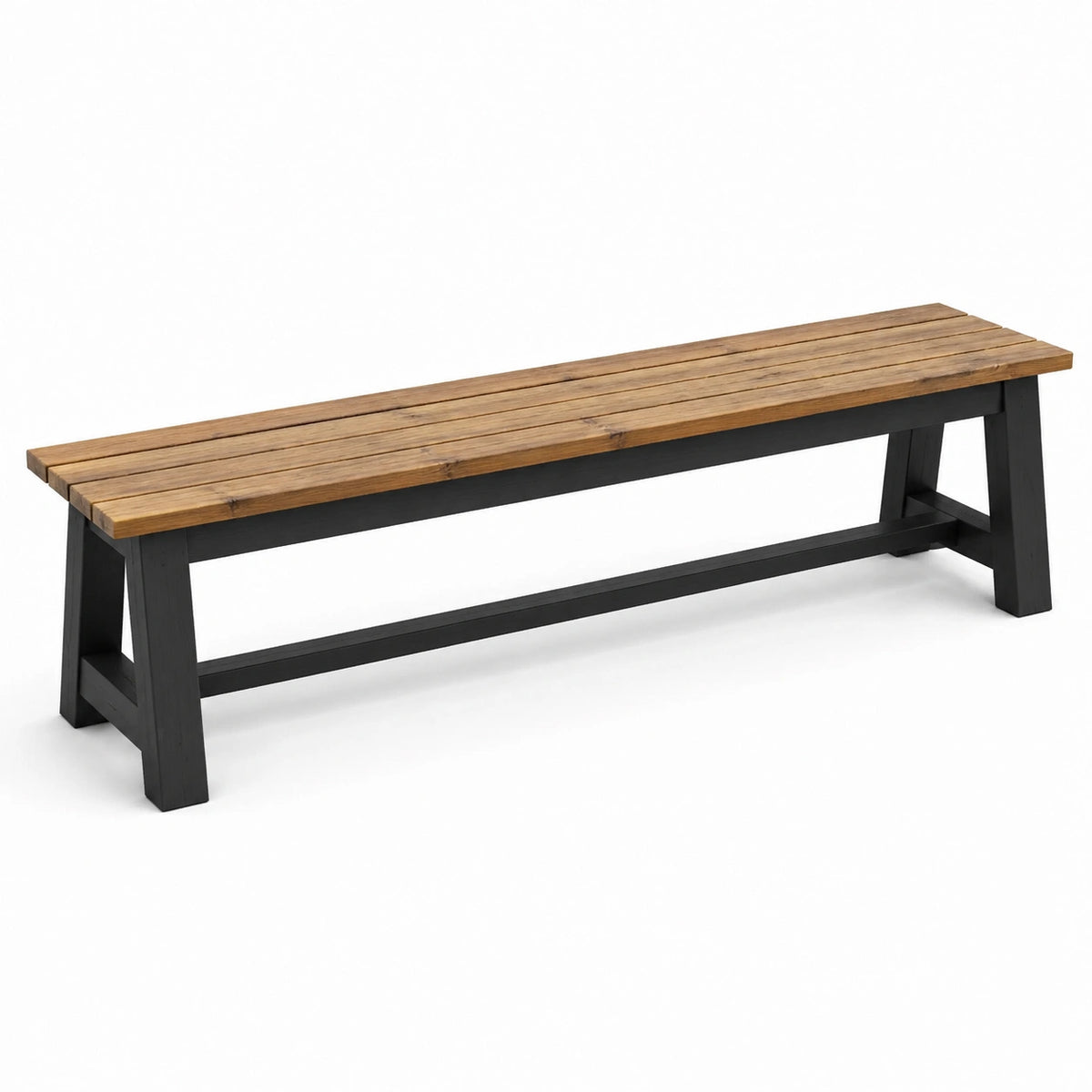 Banco de madera y metal para exterior 200x38x45cm