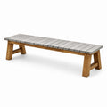 Banco de Madera de Teca y Cemento para Exterior 200x40x45 cm