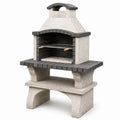 Barbacoa de hormigón con ladrillos y parrilla de acero 150x110x65 cm