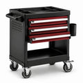 Carro de herramientas de acero con ruedas 90x50x85 cm Negro/Rojo