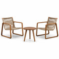 Conjunto de muebles de jardín de madera de acacia y cuerda de poliéster beige