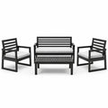 Conjunto de aluminio negro con cojines grises